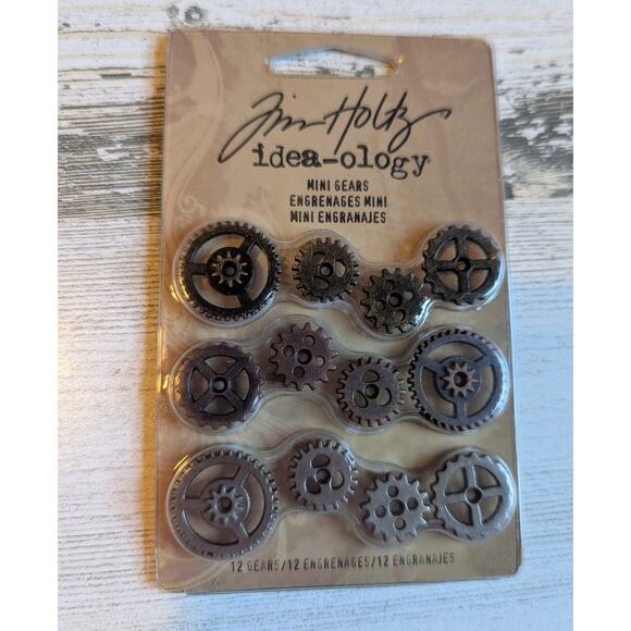 TIM HOLTZ Idea-ology Ephemera Ribbon Gears Steampunk Mixed Media Bundle Lot of 3 - Picture 2 of 11